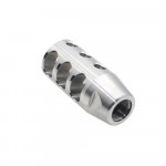 AR-15 Compact Stainless Muzzle Brake 1/2"x28 Pitch-Three Hole Top Port (Made in USA)